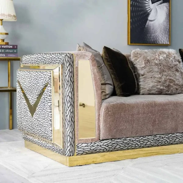Leon material Fabric Sofa – Chanel Grubs Fabric - Image 3
