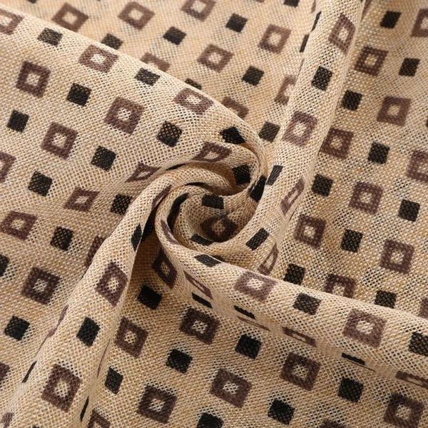 Small Check Print Cationic Linen Hat Streamer Curtain Decorative Cloth Bundle Pocket Case Fabric - Image 2