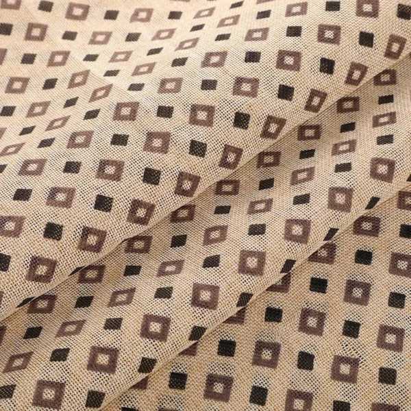 Small Check Print Cationic Linen Hat Streamer Curtain Decorative Cloth Bundle Pocket Case Fabric - Image 4