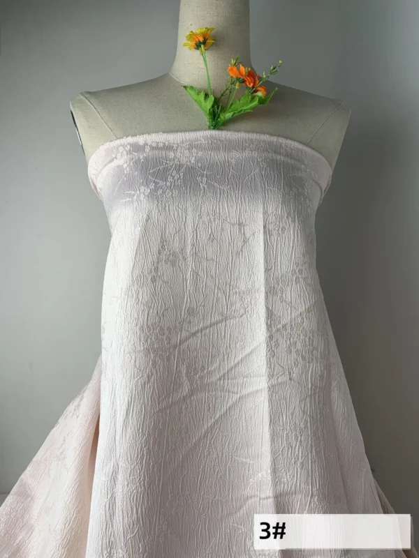 New Jacquard Embossed Plum Embossed Crepe Three-dimensional Texture Dress Cheongsam Shirt Fabric - Image 3