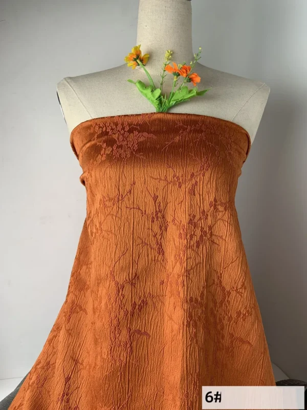 New Jacquard Embossed Plum Embossed Crepe Three-dimensional Texture Dress Cheongsam Shirt Fabric - Image 4