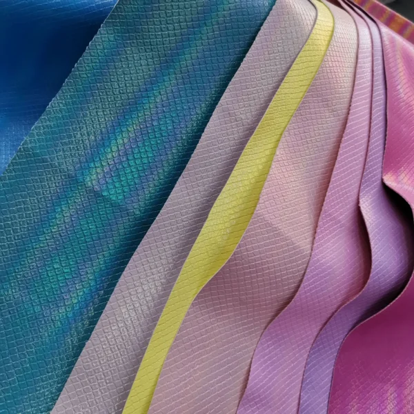 Colorful Snakeskin PU Leather Fabric - Image 9